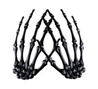 Halloween Skeleton Hands, Horror Decor Skeleton Hands Ornament, PP Realistic Fake Arms Seasonal Decoration, Hangable for Porch, Windowsill, Desk, Mantel, and Haunted House, 6.1x3.94x0.79 Inches