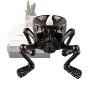 Halloween Skeleton Head - Tè falso, candela a LED Skull | Illuminazione spaventosa senza fiamma scintillante, illuminazione decorativa a batteria con design osseo spaventoso per la decorazione di