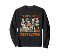 Halloween Skeleton I m Love Fall Prevenzione Fisica Terapia Felpa