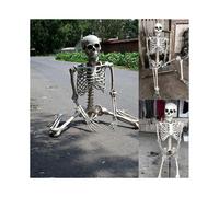 Halloween Skeleton Life Size Full Body Posable Joints Human Bones, Creepy Halloween Skeleton Decor for Halloween Party Haunted House Supplies