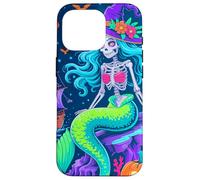 Halloween Skeleton Mermaid With Witch Hat Enchantment Custodia per iPhone 16 Pro