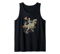 Halloween Skeleton Rider On Mummia Dinosauro T Rex Art Canotta