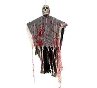 Halloween Skeleton, Spooky Skeleton Decor, Horror Prop, Built-In Light Feature, Lightweight Hanging Design, Haunted House Indoor Outdoor Use, 23.62x31.5 Inches, Black, 1 Piece