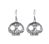 Halloween Skull Bat Orecchini in Lega Goccia Pendente Lungo Moda Punk Gioielli Per Le Donne Ragazze Accessori Delle Signore Cranio Orecchini Pendenti Per, Misura unica, come descritto, come descritto