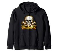 Halloween Skull Crossbones Gothic Spooky Horror Felpa con Cappuccio
