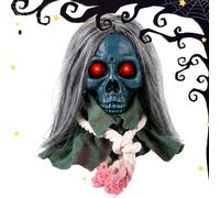 Halloween Skull Decoration 24cm Sound Activated Walking Prop With Eyes | Eerie Moving Skull With Glowing Red Eyes And Spooky Sound Effects. Perfect For Haunted Houses And Yard Displays.