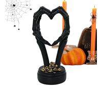 Halloween Skull Hand Heart Decor - Halloween Hand Statue Heart Shaped - Decorative Hanging Ornaments, Abstract Skeleton Sculpture Home Offices Decor For Wedding Living Room Kitchen Bedroom Counter