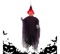 Halloween Skull Hanging Ghost - Scheletro Spaventoso Ghost con Occhi a LED | RECLEY Flying Ghost Halloween Prop per Portico, Alberi, Decorazioni per la casa e Decorazioni per Feste Interne o EST