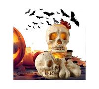 Halloween Skull Lamp - 3d Battery Powered Skull Lamp | Battery Powered Skeleton Lights Decoration for Outdoor Indoor Campfire, Fireplace, Party Decor