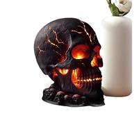 Halloween Skull Lamp, Skulls Flame Desk Lamps, Gothic Spooky Home Decoration, Realistic Flickering Flaming Effect, Ideal for Halloween Party, Living Room, Table, Shelf, Fireplace, Indoor, Outdoor