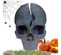 Halloween Skull Lights Outdoor LED Cracked Bone Effect Seasonal Yard Decor | Weatherproof Lighting for Garden Lawn Porch Patio Walkway and Spooky Party Displays