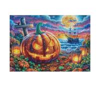 Halloween Smiling Jack-o'-lantern Puzzle 300 Pezzi Raffaello Per Collezionisti Cartone Di Alta Qualità Opere Rinascimentali Per Decorazione Ufficio Da Passatempo Qualità Premium 300 PCS
