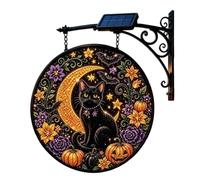 Halloween Solar Lights Easy InstallatBlack Cat And Moon Halloween Wall Lamp