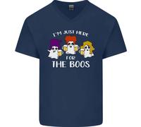 Halloween Sono Qui Solo Per I Boos Maglietta In Cotone A V Per Uomo