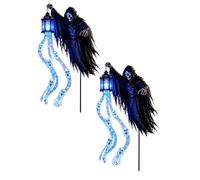 Halloween Soul Harvester Animated Garden LightGlowing Rising Fluente Ghost Spirit Lanterna con picchetto a terra, luce fantasma fluente a energia solare per decorazione esterna cortile anteriore (blu