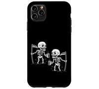 Halloween spaventoso triste mietitore scheletro caffè zombie gotico Custodia per iPhone 11 Pro Max