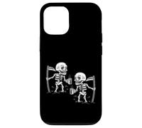 Halloween spaventoso triste mietitore scheletro caffè zombie gotico Custodia per iPhone 12/12 Pro