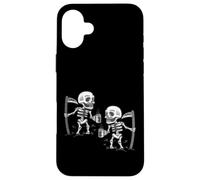 Halloween spaventoso triste mietitore scheletro caffè zombie gotico Custodia per iPhone 16 Plus