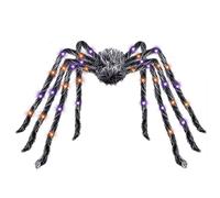Halloween Spider, 78" Lighted Hairy Giant Spider with Scary Red Eyes for Halloween Decorations Indoor, Outdoor and Yard Creepy Decor