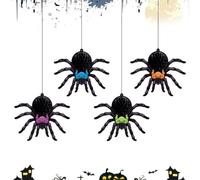 Halloween Spider Banner | Creepy Reusable Fall Scene Ornament | Halloween Bunting Spider Figures For Bedroom Living Room Party Classroom | Gathering Dorm Cafe
