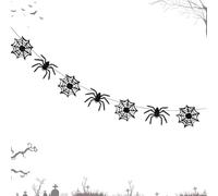 Halloween Spider Banner | Creepy Reusable Fall Scene Ornament | Halloween Bunting Spider Figures For Bedroom Living Room Party Classroom | Gathering Dorm Cafe