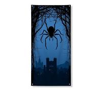 Halloween Spider Door Cover Banner Decorativo, Gothic Dark Web Haunted House Decor, Indoor Outdoor Spooky Festival Forniture 91,8 x 182,9 cm