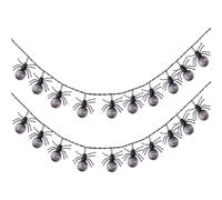 Halloween Spider String Lights - 20 LED Purple Lights | Battery Operated | Lunghezza 300 cm (250 g di peso), 20 lampadine viola ragno, 3 batterie AA Powered Outdoor Hanging Decor for Yard & Porch