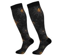 Halloween Spider Web Cartoon Calze A Compressione Traspiranti Calzini Confortevoli Calze Contenitive Per Atletica Giri In Bici Escursioni 50Cm
