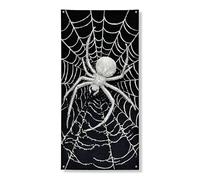 Halloween Spider Web Copertura Porta Banner Decorativo, Gotico Nero Ragno Appeso Sfondo, Indoor Outdoor Autunno Festival Forniture 91 x 182 cm