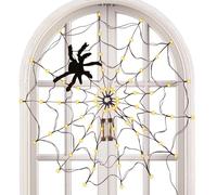 Halloween Spider Web Lights - Illuminazione esterna Spider Web | Luci Di Decorazione Di Halloween | 70 LED NET NET ARAPHOPHOP Con Ragni Neri Per La Finestra Del Giardino Del Cortile Ma