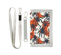 Halloween Spiders Ghosts trifold portafogli trifold per viaggio unico portafoglio sottile per gli uomini con cordino, Halloween ragni fantasmi, 1 size