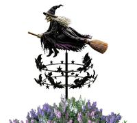 Halloween Spinners Gothic Flying Witch Yard Art 3D Garden Wind Spinners