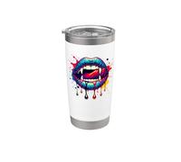 Halloween Splash Art Labbra Vampiro Zanne Bicchiere termico in acciaio inox doppia parete