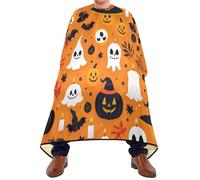Halloween Spooks Pumpkins Donna Uomo Mantella Parrucchiere Tutta Lunghezza Mantella Taglio Capelli Traspirante Mantello Da Barbiere Per Parrucchieri Acconciatura Uso Domestico 168X140Cm