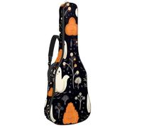 Halloween Spooky Boo Print 50 41 42 pollici Borsa per chitarra acustica con tracolla regolabile Borsa per chitarra con gancio posteriore, adatta per chitarre elettriche e bassi chitarre classiche