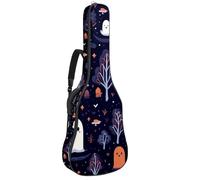 Halloween Spooky Boo Print 52 Custodia per chitarra acustica con 2 tasche tracolla regolabile e gancio posteriore, adatta per chitarre elettriche, bassi e chitarre classiche, Stampa Boo spettrale di