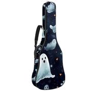 Halloween Spooky Boo Print 86 41 42 pollici Borsa per chitarra acustica con tracolla regolabile Borsa per chitarra con gancio posteriore, adatta per chitarre elettriche, basso, chitarre classiche e