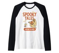 Halloween Spooky Tales Fantasma Vintage Spaventure Maglia con Maniche Raglan