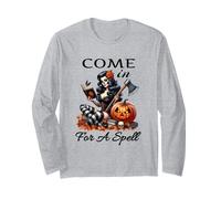 Halloween Spooky Witch Retro Pin Up Ragazza Vieni In Per Un Incantesimo Maglia a Manica