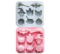 Halloween Stampo In Silicone - Stampo per Caramelle,2 Pezzi in Silicone Facili da Sformare per Pasticceri Chef Dolciari Food Blogger Creazioni Artigianali Saponi Torte Dolci