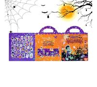 Halloween Sticker Book - Pad riutilizzabile per bambini, giocattolo artigianale | Attività creativa giochi opuscolo, divertenti pagine di intrattenimento educativo, vacanze interattive, regali
