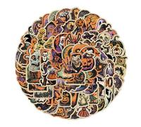 Halloween Stickers, 100-Piece Retro Pack, Waterproof Horror Designs, Fade-Resistant Vinyl Material, Easy Peel and Stick Application, for Cups Wall Luggage Phones Bottles Journal Laptop Use