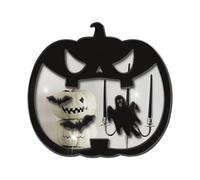 Halloween Stickers, Halloween Window Decorations, 160g Mirror Reflective Effect Wood Spider Pumpkin Sign for Haunted House, Holiday Crafting Projects, Color Black, Easy to Install