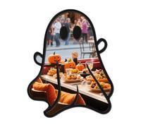 Halloween Stickers, Halloween Window Decorations, 160g Mirror Reflective Effect Wood Spider Pumpkin Sign for Haunted House, Holiday Crafting Projects, Color Black, Easy to Install