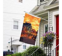 Halloween Street Party A Christmas Flag 3x5 - Bandiere da giardino di Natale per esterni su entrambi i lati, bandiere da giardino autunnali per esterni bandiere decorative natalizie da cortile