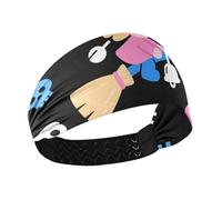 Halloween Strega Cuore Nero Blu Raffreddamento donna fascia elastica larga fascia per capelli delle donne per il trucco Allenamenti Atletico Sport Calcio cintas para el pelo de mujer