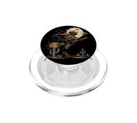 Halloween strega gatto cowboy deserto luna scopa PopSockets PopGrip per MagSafe