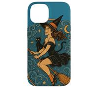 Halloween Strega Pinup Retro Babe Spettrale Custodia per iPhone 14
