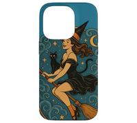 Halloween Strega Pinup Retro Babe Spettrale Custodia per iPhone 14 Pro