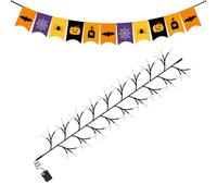 Halloween String Lights, Holiday Vine Decor, 70.8in Realistic Lighting Device, Flexible Branch Design, Warm Ambient Glow for Porch, Patio, Garden, Event, Decoration Use